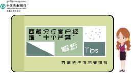 西藏分行客户经理“十个严禁”